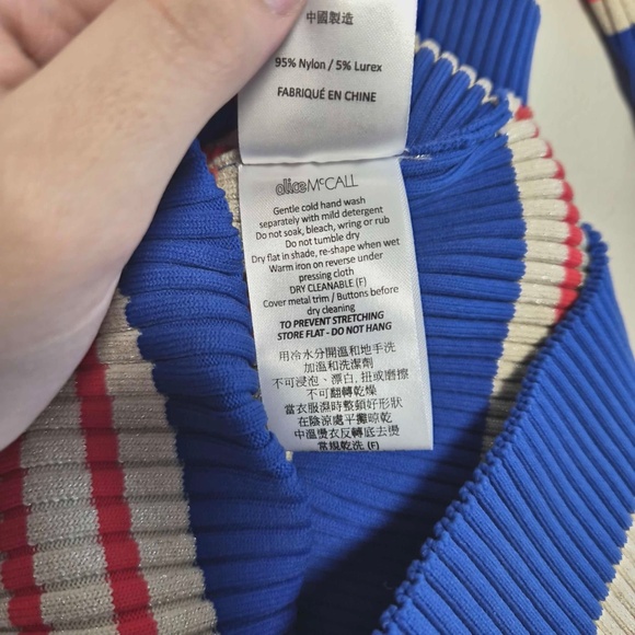 Alice McCall My Girl Metallic Striped Form Fitting Dress US 4 - Picture 5 of 5